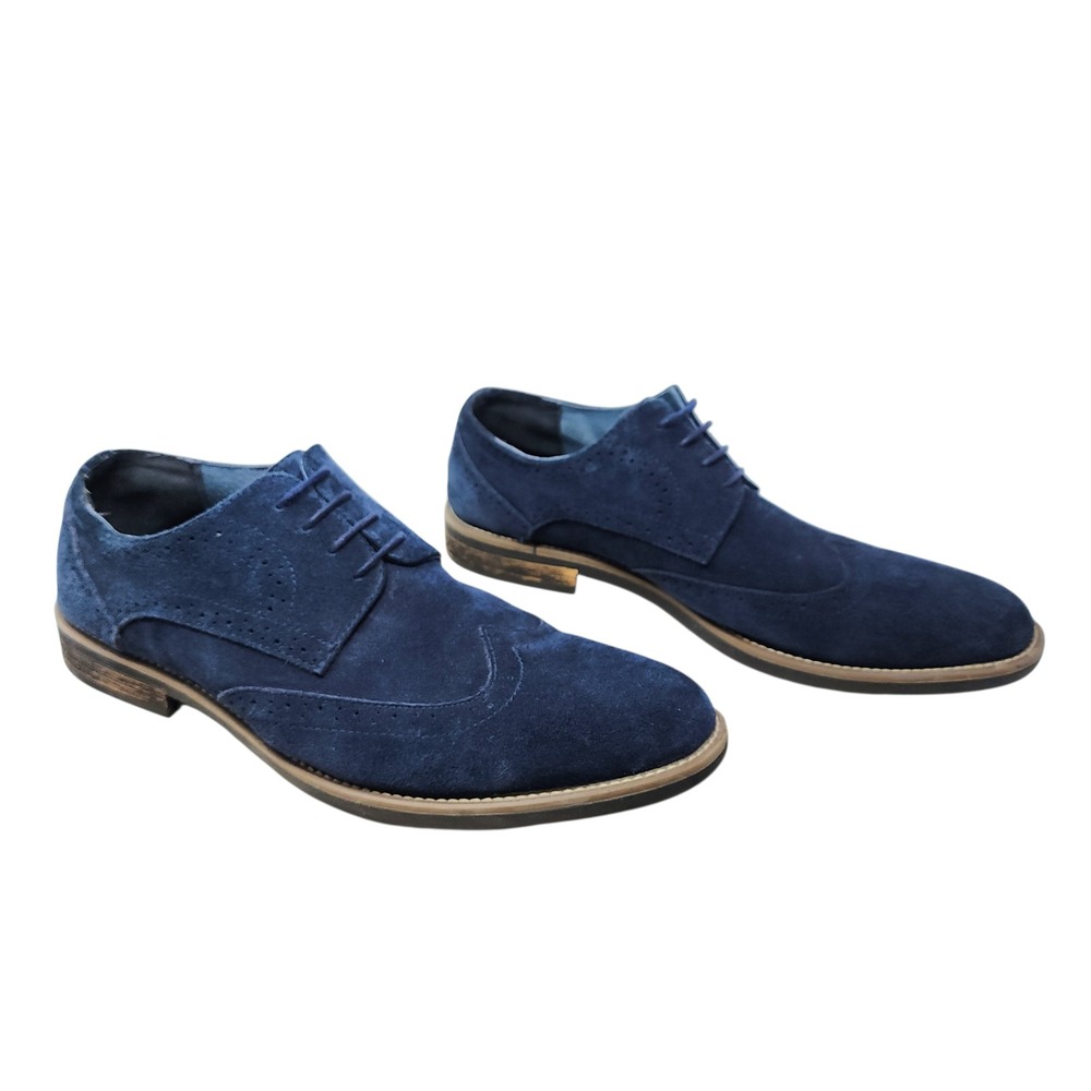 Bruno Marc Blue‎ Suede Shoe 13 Men Urban 08 Wingtip Brogue Oxford Dress Leather